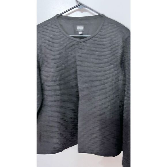 Eileen Fisher Womens Silk Textured Magnetic Closure Jacket Black Petite Sz Small - Picture 4 of 13